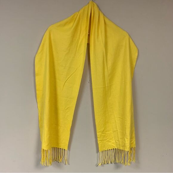 🆕 Yellow Scarf Bright Sunshine Women’s Tassel Soft Neck Tie Accessory Fall Warm - Picture 1 of 7